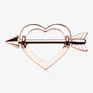 Rose Gold Cupid's Heart Nipple Shield Ring-Rose Gold